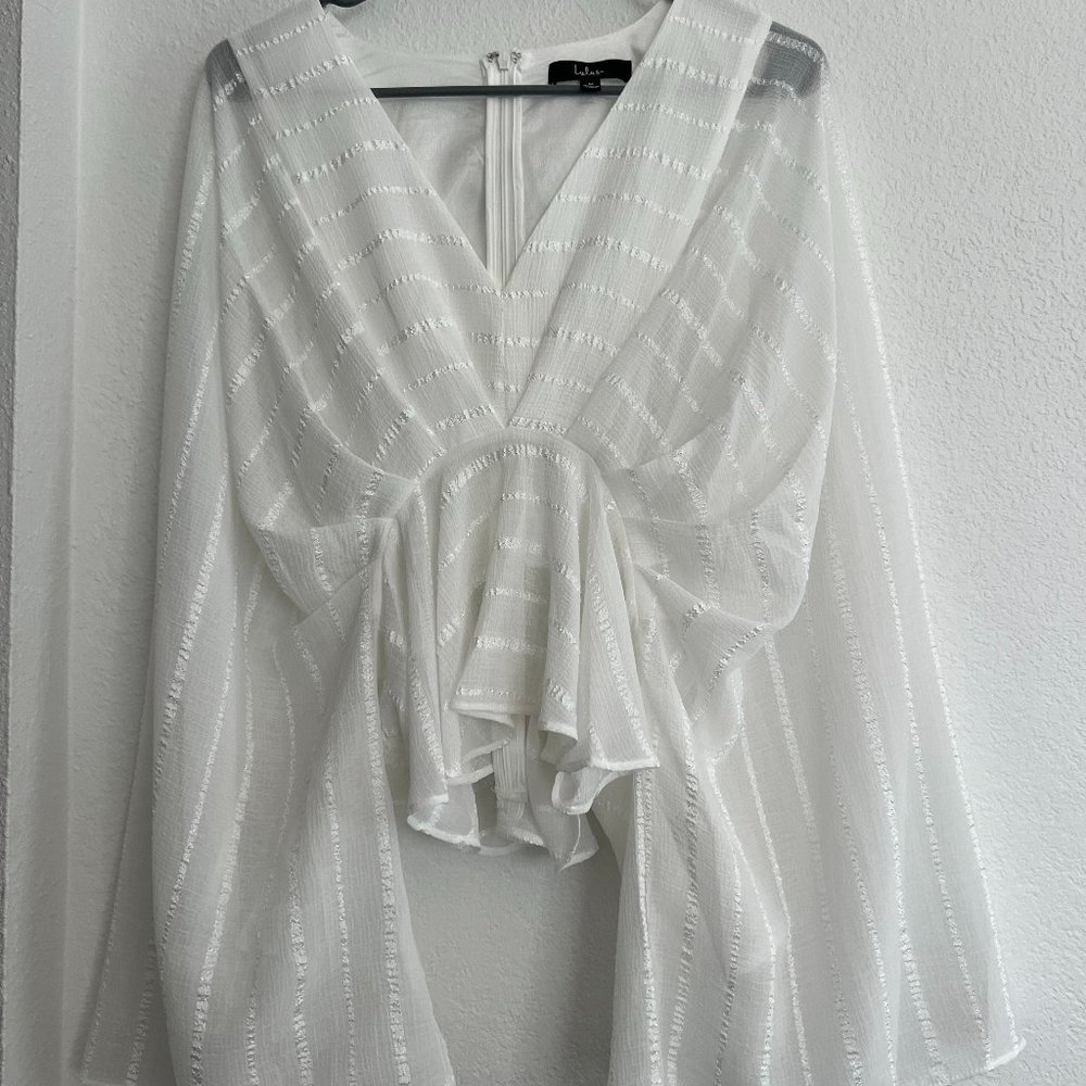 Flowy Long Sleeve White Blouse